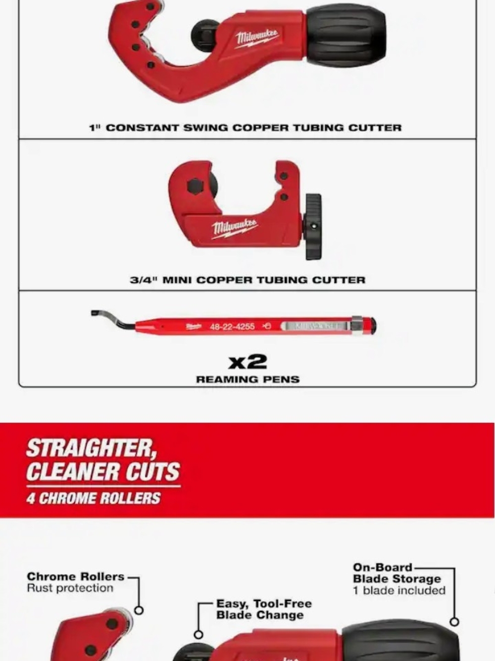 Red Plumber's Cutter & Reamer Set - Red - Picture 6 of 9